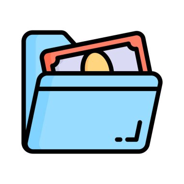 Finans dosyasının premium düz ana hatlı simgesini indir