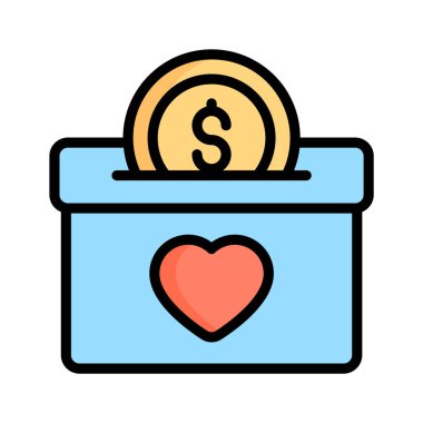 Bağış kutusunu tasvir eden düz hatlı biçim simgesini düzenlemek kolay