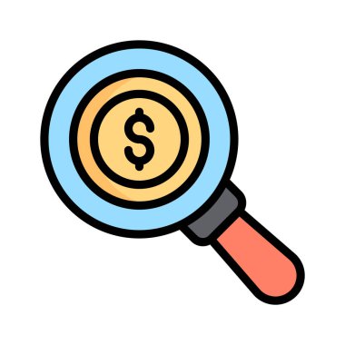 Para simgesini düz tasarım biçiminde inanılmaz bir şekilde bul