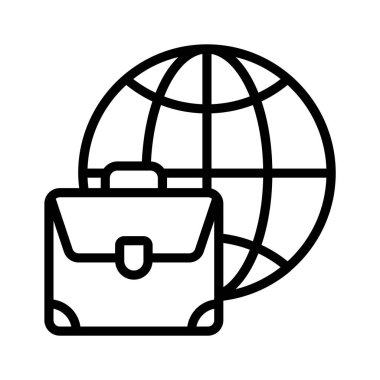 Küresel ticareti tasvir eden premium line tarzı simgemize bakın.