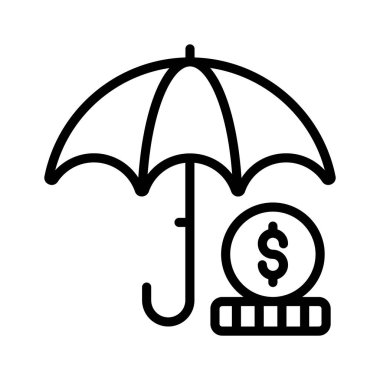 Para sigortasını gösteren düzenlenebilir bir doğrusal simge