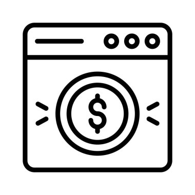 Çevrimiçi para web sitesinin iyi tasarlanmış premium line simgesi