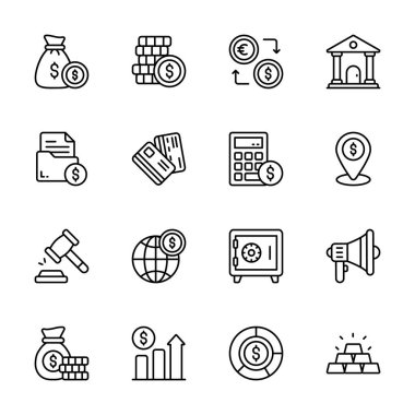 Finans ve iş hizmeti çizgisi simgelerimize bakın.
