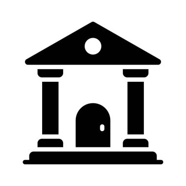 Özel kullanıma hazır, kabartma biçiminde bir banka binası simgesi