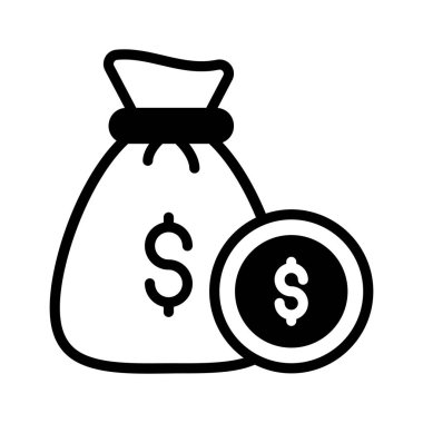 Para çantasının kabartma simgesini düzenlemek kolay. Dolar sikkesiyle.