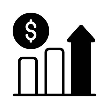 Yatırım kar grafiğinin glifli simgesini kullanmaya hazır
