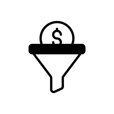 Satış hunisini tasvir eden modern kabartma biçimi simgesi