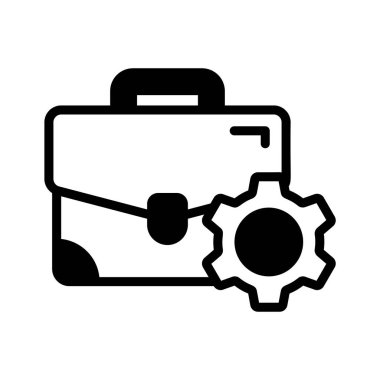 Kabartma biçiminde tasarlanmış iş yönetiminin görsel olarak meşgul edici simgesi