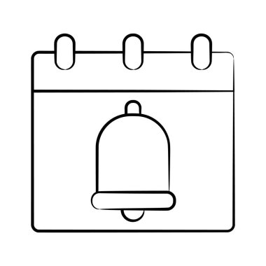 Bu el çizilmiş randevu takviminin anımsatıcı zilli simgesini görüntüle