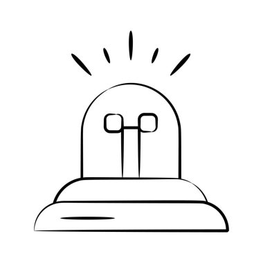 Acil durum ışık sireninin çizim biçimi simgesi