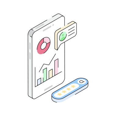 İş uygulaması simgesi izometrik tarzda yaratıcı olarak tasarlandı