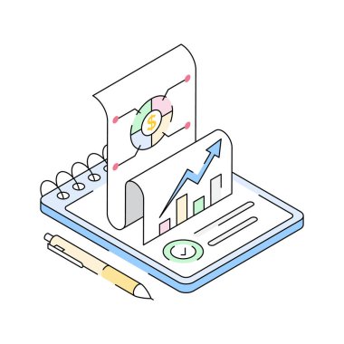 Kar tablosunun izometrik dış hat simgesini kullanmak kolay