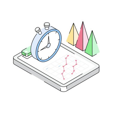 Projenin bitiş tarihini gösteren izometrik taslak simgesi