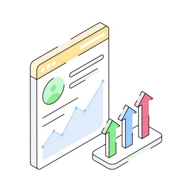 İş dünyasının bu modern izometrik simgesini alın