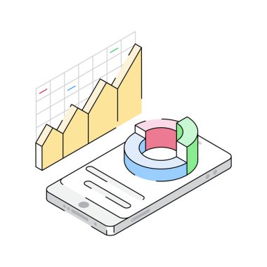 Telefon bilgilerini tasvir eden izometrik simgemize bakın.