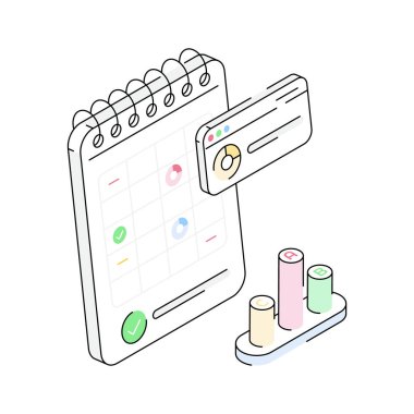 İyi hazırlanmış bir izometrik simge tasvir edici