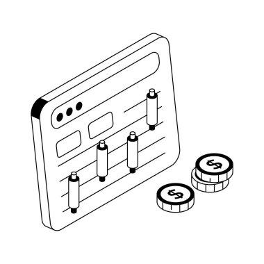 Hisse senedi değişimini gösteren birinci sınıf izometrik taslak simgesi