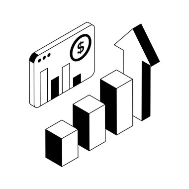 Kar analizi yapan kullanışlı bir izometrik simge