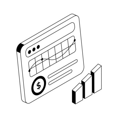 Web sitesi analiz izometrik simgesi premium kullanımı için hazır