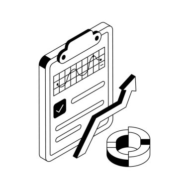 Büyüme raporunun inanılmaz bir izometrik simgesi.