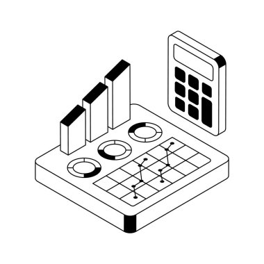 İş tahmini simgesi izometrik tarzda yaratıcı olarak tasarlandı