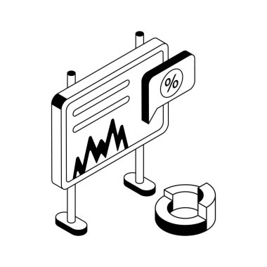 Veri eğitimini gösteren kullanışlı bir izometrik simge