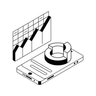 Telefon bilgilerini tasvir eden izometrik simgemize bakın.