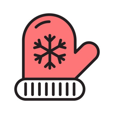 Kar taneli sıcak bir eldiven, kış havasını temsil ediyor.