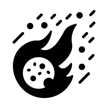 Parlayan meteor atmosfere giriyor, göksel olayları sembolize ediyor.