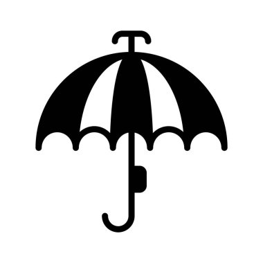 Yağmur damlacıklarını koruyan bir şemsiye yağmurlu havayı gösterir.