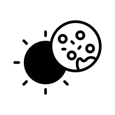 Güneş tutulması sırasında Güneş ve Ay 'ın basit, stilize edilmiş bir simgesi.