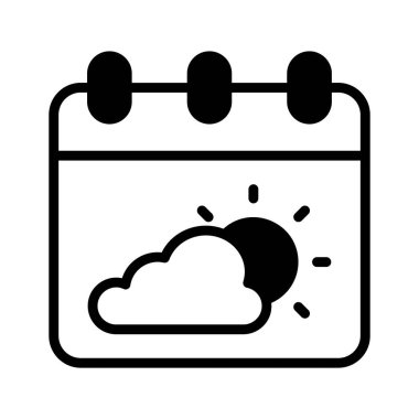 Belirli günler için hava tahminlerini gösteren bir takvim