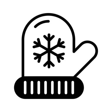 Kar taneli sıcak bir eldiven, kış havasını temsil ediyor.