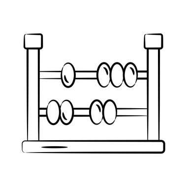 Abaküs simgesi el çizimi stilinde yaratıcı bir şekilde tasarlandı