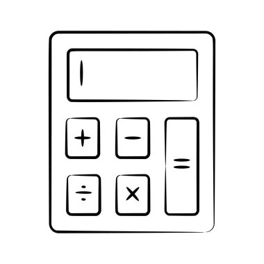 Hesap makinesi simgesi, el çizimi biçiminde yaratıcı bir şekilde tasarlandı