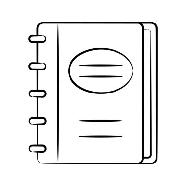 Ev ödevi kitabı simgesi el çizimi stilinde yaratıcı bir şekilde tasarlandı