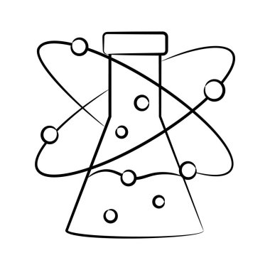 Kimya çalışmasının el yapımı bir simgesi.