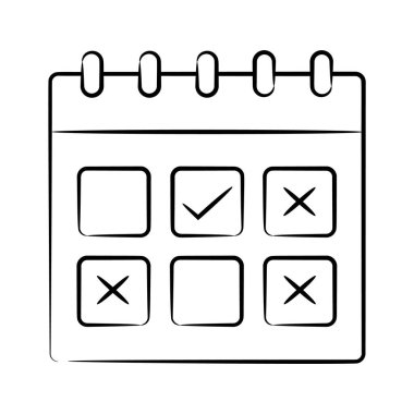 Doodle biçiminde dizayn edilen zamanlama simgesi, premium kullanıma hazır