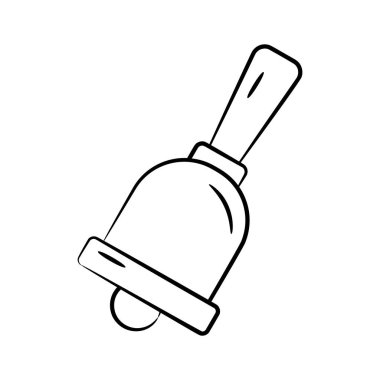 Görsel olarak çekici el çizimi simgesi el çanı tasvir ediyor