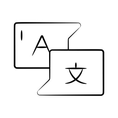 Dil çevirmeninin modern el çizimi biçim simgesi