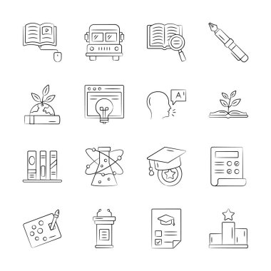 Okulun el çizimi simgelerini gösteren prim koleksiyonunun görüntüsünü yakala