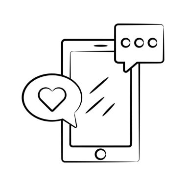 Romantik sohbetin bu muhteşem el çizimi ikonuna ellerini koy.