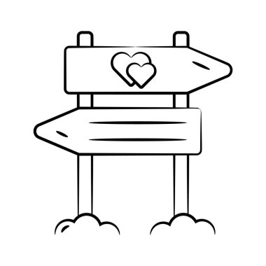 İyi tasarlanmış bir karalama stili simgesi düğün tahtasını gösteriyor