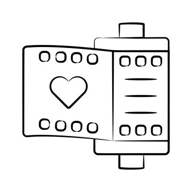 Düğün makarasını gösteren görsel çekici el çizimi simgesi