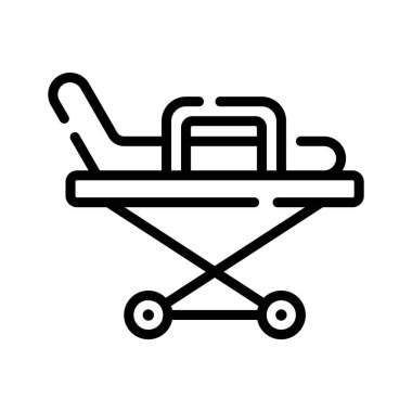 Hastane sedyesini gösteren doğrusal bir simge