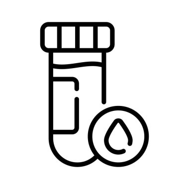 Bir damla kan örneği şişesini gösteren doğrusal bir simge