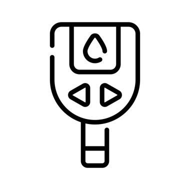 Glucometer aygıtını gösteren iyi hazırlanmış bir satır biçimi simgesi