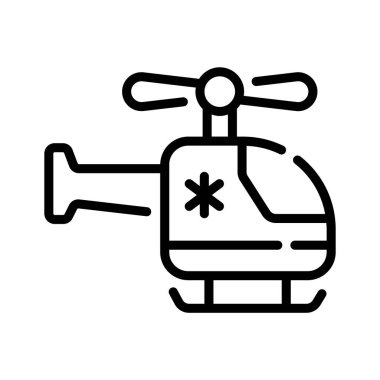 Tıbbi helikopter kurtarma ekibinin görsel olarak çekici doğrusal simgesi