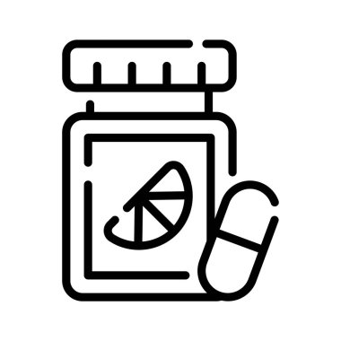 Vitamin tabletleri kavanozunu gösteren bu moda satır biçimi simgesini alın