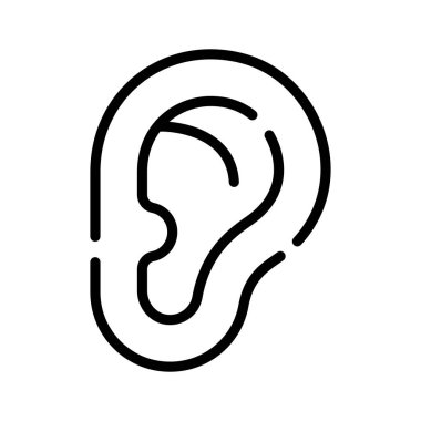 Burada insan kulağının bir çizgi tarzı simgesi var.